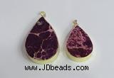 NGP2455 20*30mm - 30*35mm flat teardrop sea sediment jasper pendants