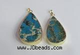 NGP2457 20*30mm - 30*35mm flat teardrop sea sediment jasper pendants