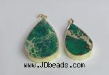 NGP2458 20*30mm - 30*35mm flat teardrop sea sediment jasper pendants