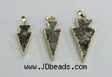 NGP2484 15*30mm - 22*40mm arrowhead ammonite gemstone pendants