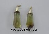 NGP2488 12*45mm - 15*50mm faceted nuggets lemon quartz pendants