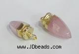 NGP2490 15*30mm - 18*40mm cone rose quartz pendants wholesale