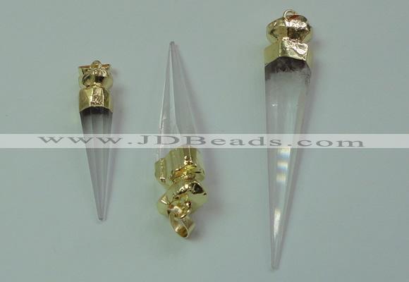 NGP2492 8*35mm - 12*55mm sticks white crystal pendants wholesale