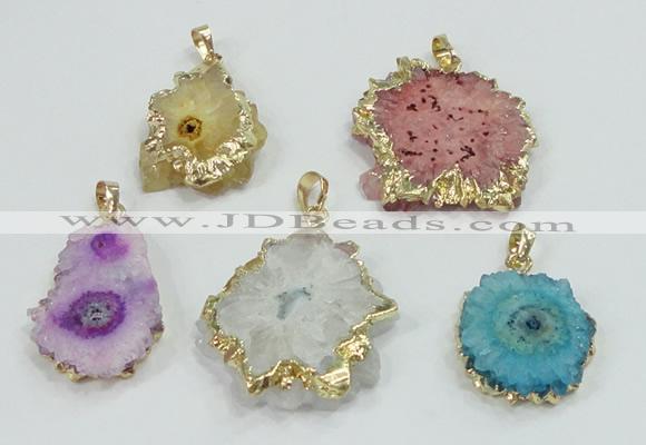 NGP2511 18*25mm - 30*40mm freeform druzy agate pendants