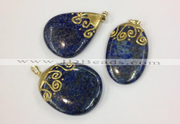 NGP2519 30*45mm - 40*50mm freefrom lapis lazuli pendants