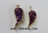 NGP2525 18*40mm - 22*55mm wing-shaped sea sediment jasper pendants