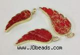 NGP2526 18*40mm - 22*55mm wing-shaped sea sediment jasper pendants