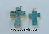 NGP2535 30*40mm - 40*50mm cross sea sediment jasper pendants