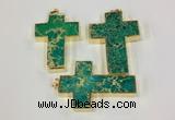 NGP2537 30*45mm - 40*50mm cross sea sediment jasper pendants