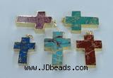 NGP2538 30*40mm - 40*50mm cross sea sediment jasper pendants