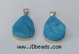 NGP2565 22*30mm teardrop druzy agate gemstone pendants