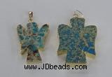 NGP2591 25*35mm - 38*48mm angel sea sediment jasper pendants