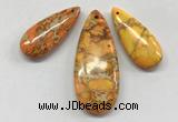 NGP260 15*30mm - 20*50mm flat teardrop sea sediment jasper pendants set