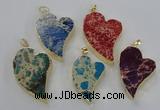 NGP2602 25*35mm - 35*45mm heart sea sediment jasper pendants