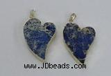 NGP2610 40*50mm - 50*70mm heart sea sediment jasper pendants