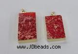 NGP2615 20*40mm - 25*45mm rectangle sea sediment jasper pendants