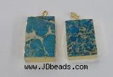 NGP2616 20*40mm - 25*45mm rectangle sea sediment jasper pendants