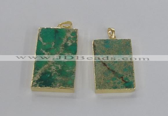 NGP2617 20*40mm - 25*45mm rectangle sea sediment jasper pendants