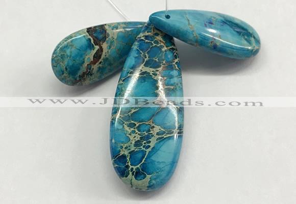 NGP263 15*30mm - 20*50mm flat teardrop sea sediment jasper pendants set