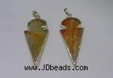 NGP2646 25*48mm - 28*54mm arrowhead agate pendants wholesale