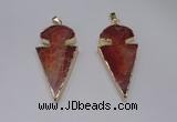 NGP2648 25*48mm - 28*54mm arrowhead agate pendants wholesale