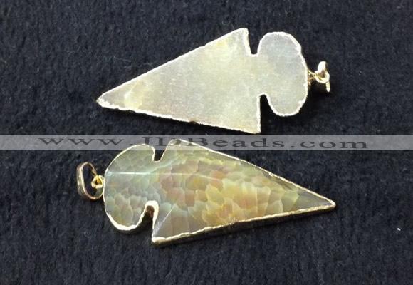 NGP2655 24*53mm - 26*55mm arrowhead agate pendants wholesale