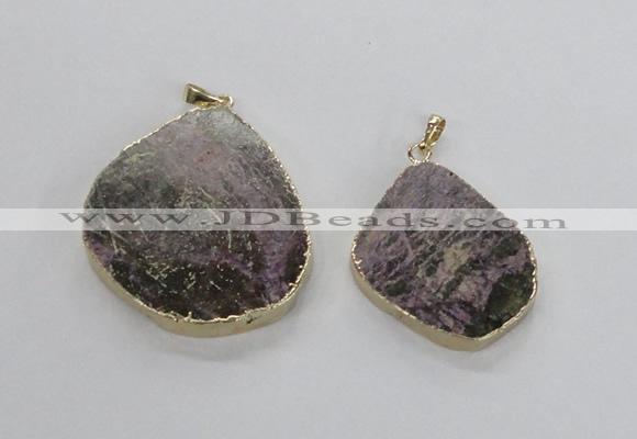 NGP2675 25*35mm - 40*45mm freeform tourmaline gemstone pendants