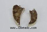 NGP2685 15*30mm - 25*45mm horn druzy citrine pendants