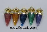 NGP2744 20*45mm - 20*50mm cone agate gemstone pendants wholesale