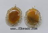 NGP2755 50*60mm oval agate gemstone pendants wholesale