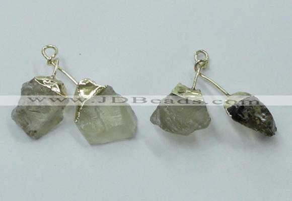 NGP2806 18*25mm - 20*25mm nuggets lemon quartz pendants wholesale