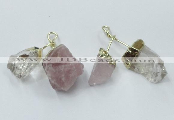 NGP2809 18*25mm - 20*25mm nuggets mixed quartz pendants wholesale