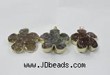 NGP2852 42*45mm - 50*52mm flower agate gemstone pendants