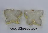 NGP2870 40*50mm - 45*55mm butterfly druzy agate pendants wholesale