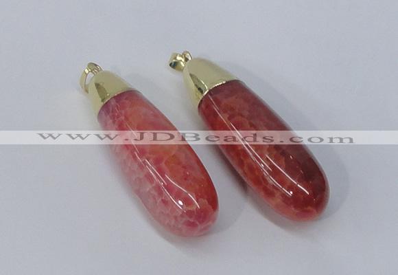 NGP2920 16*58mm - 18*60mm teardrop agate gemstone pendants