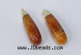 NGP2921 16*58mm - 18*60mm teardrop agate gemstone pendants