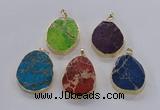 NGP2947 25*35mm – 35*45mm freeform sea sediment jasper pendants