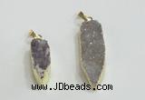 NGP2953 10*25mm - 12*40mm freeform druzy agate pendants wholesale