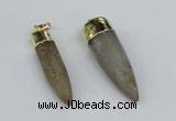 NGP2959 10*40mm - 15*50mm bullet agate gemstone pendants