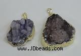 NGP2976 25*30mm – 25*35mm freeform druzy agate pendants