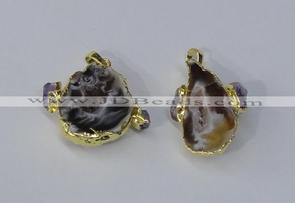 NGP3036 20*30mm – 25*35mm freeform druzy agate pendants