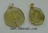 NGP3063 25*35mm – 35*45mm freeform lemon quartz pendants