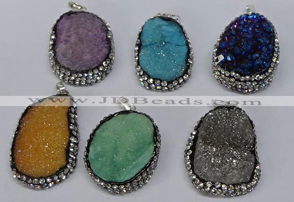 NGP3097 25*35mm – 30*40mm freeform druzy agate pendants