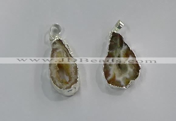 NGP3100 25*40mm - 30*50mm freeform druzy agate gemstone pendants