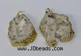 NGP3135 25*35mm - 40*50mm freeform plated druzy agate pendants