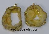 NGP3136 25*35mm - 40*50mm freeform plated druzy agate pendants