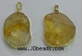 NGP3160 25*35mm - 30*40mm freeform citrine gemstone pendants