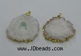 NGP3195 35*40mm - 45*50mm freeform druzy agate pendants