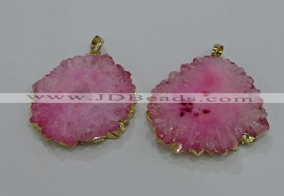 NGP3197 35*40mm - 45*50mm freeform druzy agate pendants