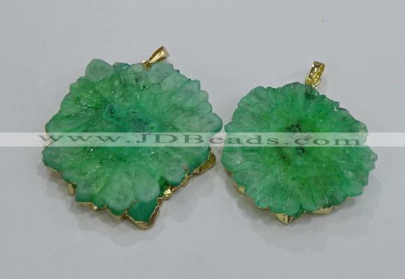 NGP3200 35*40mm - 45*50mm freeform druzy agate pendants